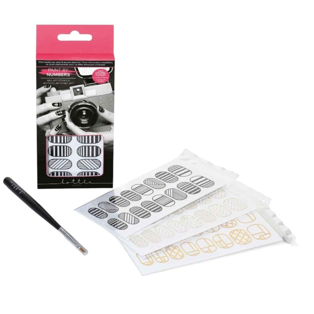 Lottie London Paint by Numbers – Nail Stickers for Women, 9 pcs