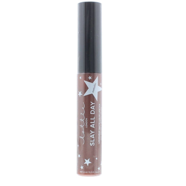 Lottie London Slay All Day Metallic – Liquid Lipstick for Women, Shook, 6 ml