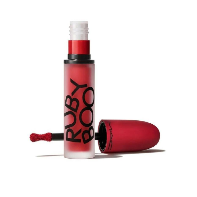 MAC Powder Kiss Matte – Liquid Lipstick for Women, Ruby Boo Red, 5 ml