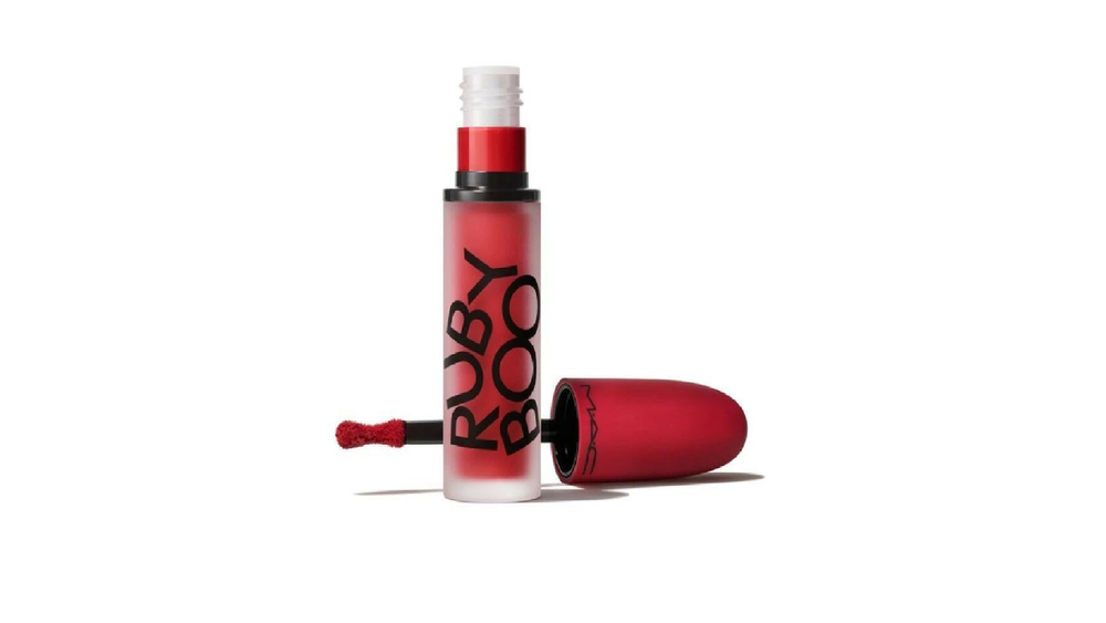 MAC Powder Kiss Matte – Liquid Lipstick for Women, Ruby Boo Red, 5 ml
