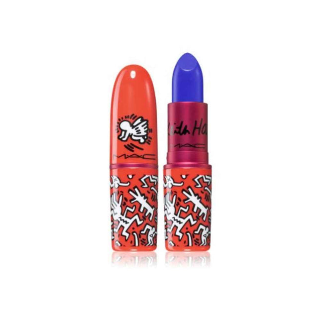 MAC Viva Glam X Keith Haring Longwear – Cream Lipstick for Women, Canal Blue, 3 g