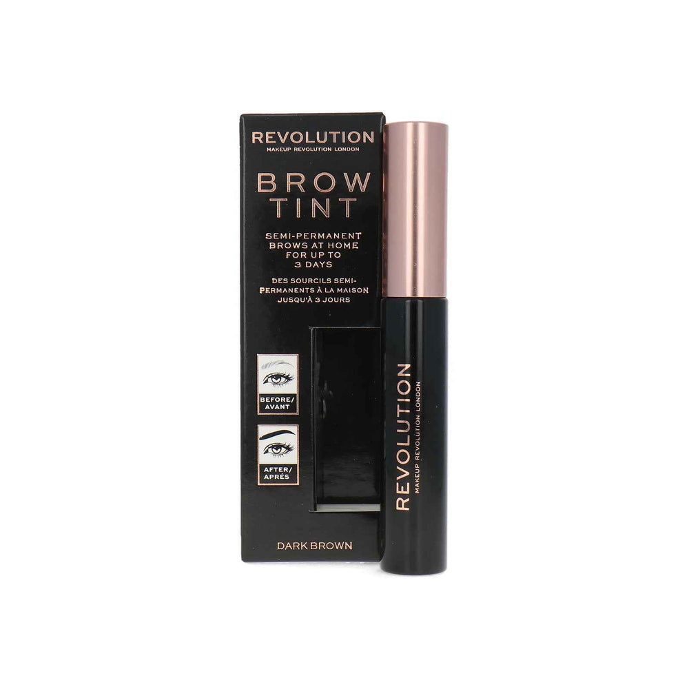 Makeup Revolution Brow Tint – Eyebrow Gel for Women, Dark Brown, 6 ml