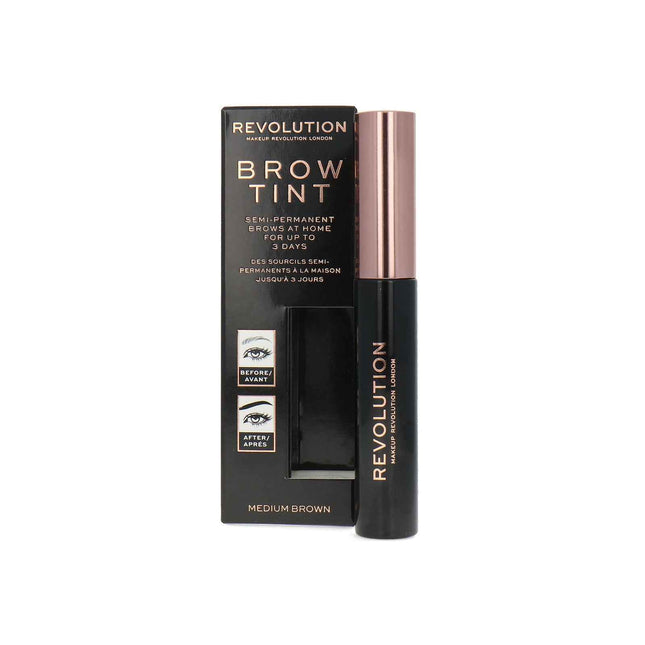 Makeup Revolution Brow Tint – Eyebrow Gel for Women, Medium Brown, 6 ml