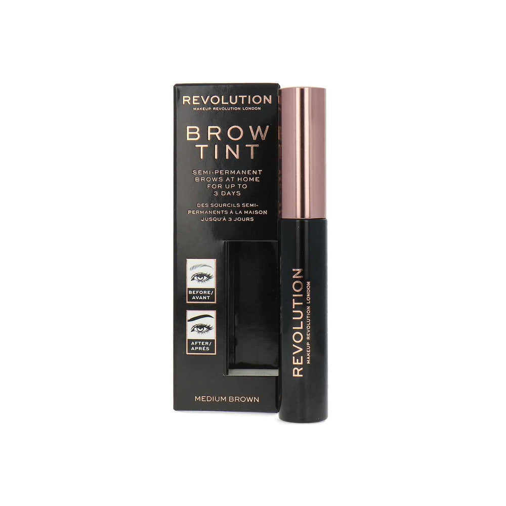 Makeup Revolution Brow Tint – Eyebrow Gel for Women, Medium Brown, 6 ml