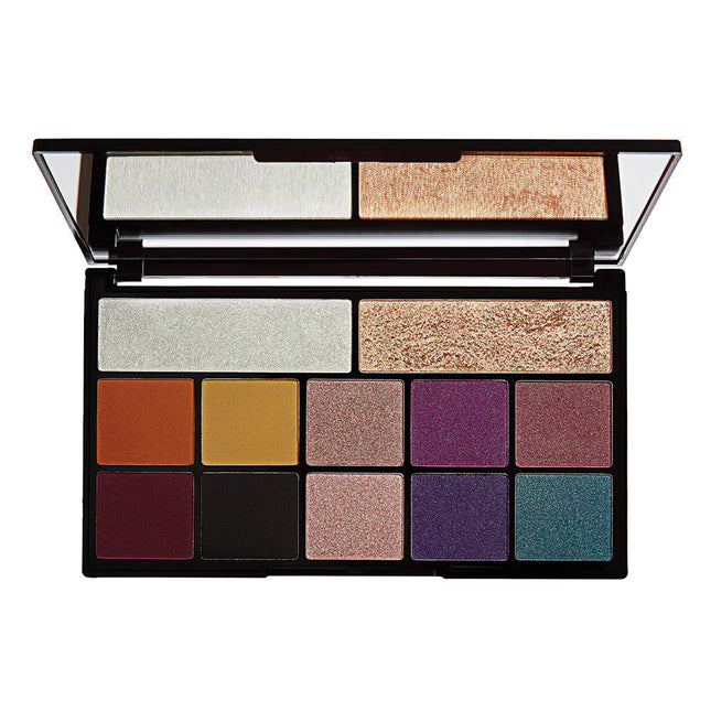Makeup Revolution Carmi – Eyeshadow Palette for Women, Kiss Of Fire, 12 Shades, 27 g