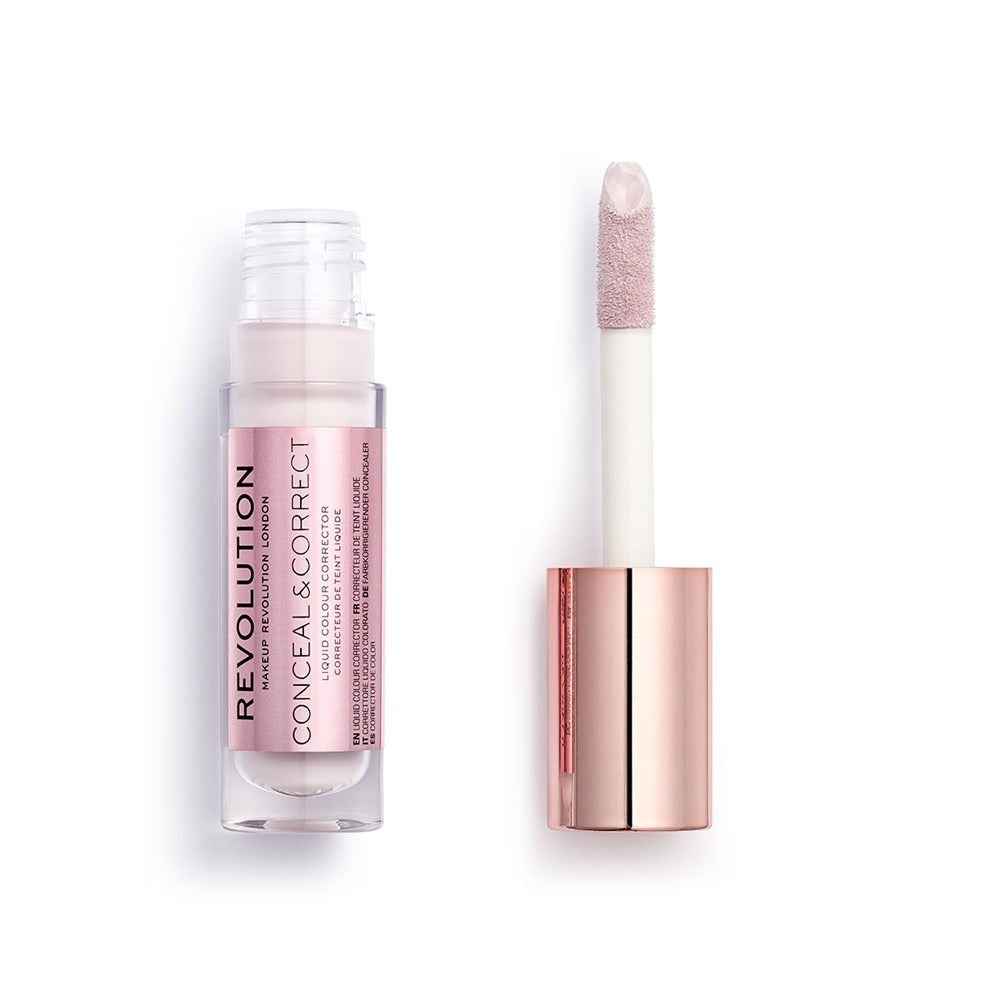 Makeup Revolution Conceal & Correct Corrective – Liquid Concealer for Women, Lavander, 4 g