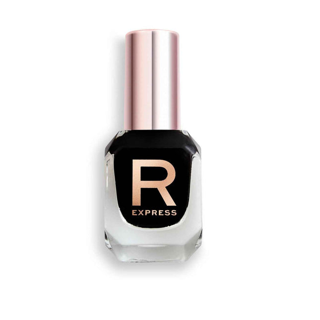 Makeup Revolution Express – Nail Polish for Women, Midnight Black, 10 ml