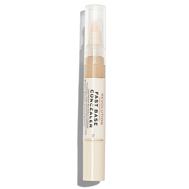 Makeup Revolution Fast Base Concelear – Under-Eye Concealer Pen for Women, C 5, 4.5 ml