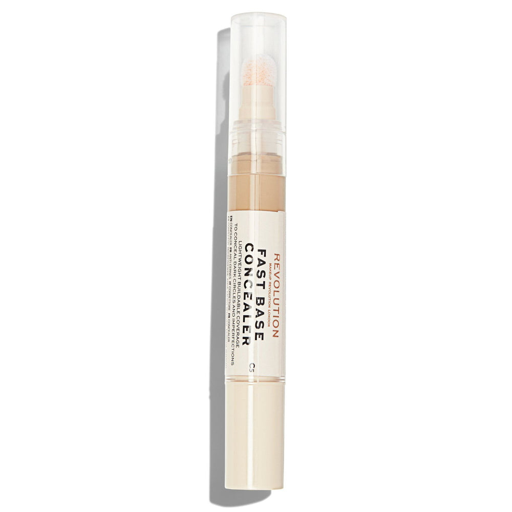 Makeup Revolution Fast Base Concelear – Under-Eye Concealer Pen for Women, C 5, 4.5 ml