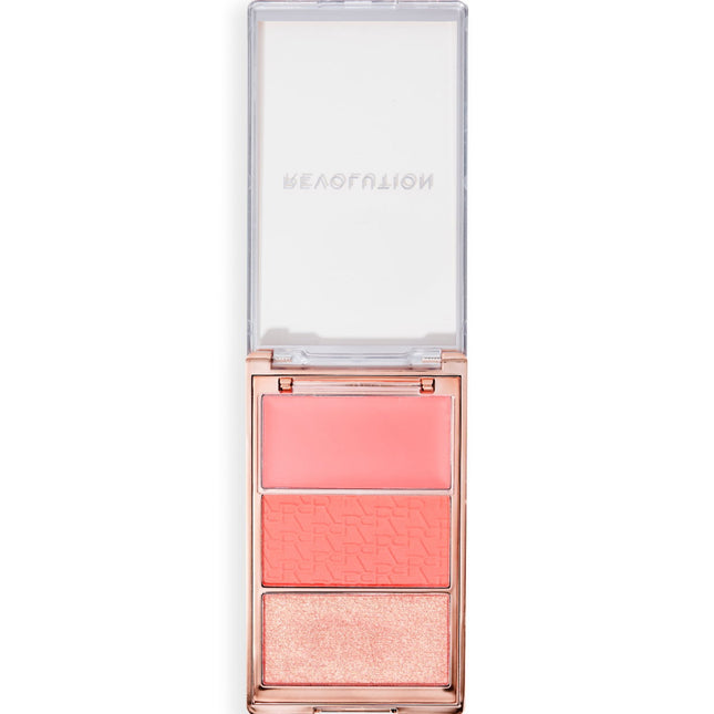 Makeup Revolution Icon Blush Vegan Matte – Blush Highlighter Palette for Women, Authentic Peach, 11.5 g