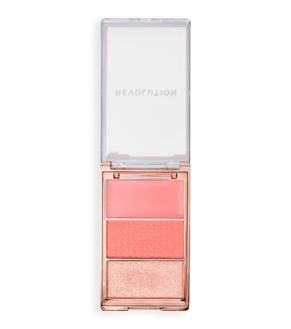 Makeup Revolution Icon Blush Vegan Matte – Blush Highlighter Palette for Women, Authentic Peach, 11.5 g