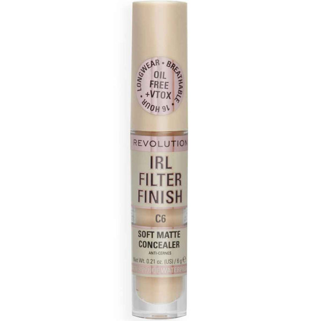 Makeup Revolution IRL Filter Finish Cover Dark Spots – Cream Concealer for Women, C6, 6 g