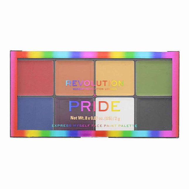 Makeup Revolution Pride Express Myself – Face Palette for Women, 8 Shades, 16 g