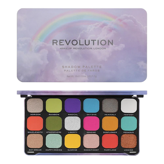 Makeup Revolution Rainbow – Eyeshadow Palette for Women, 18, 19.8 g