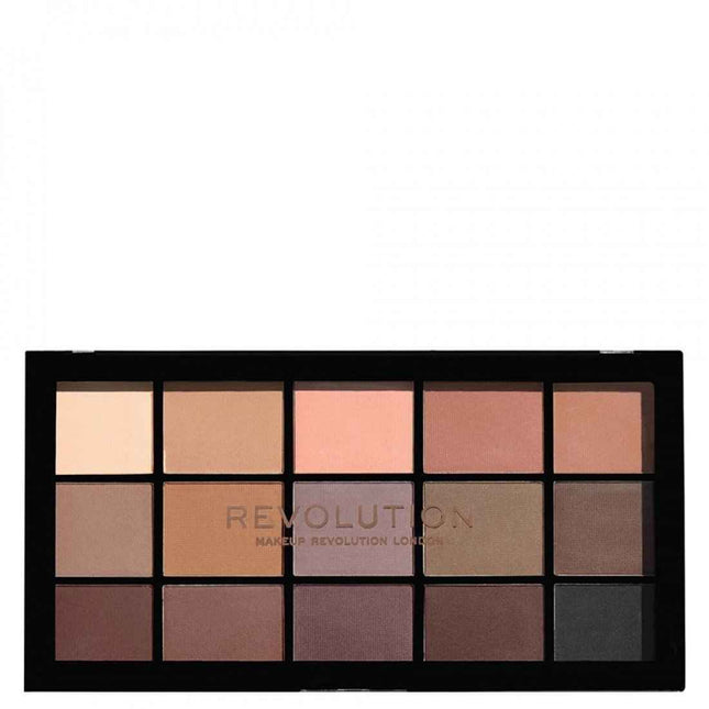 Makeup Revolution Reloaded Palette – Eye Palette for Women, Basic Mattes, 15x, 1.1 g