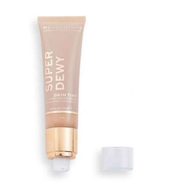 Makeup Revolution Superdewy – Tinted Moisturizer for Women, Tan, 55 ml