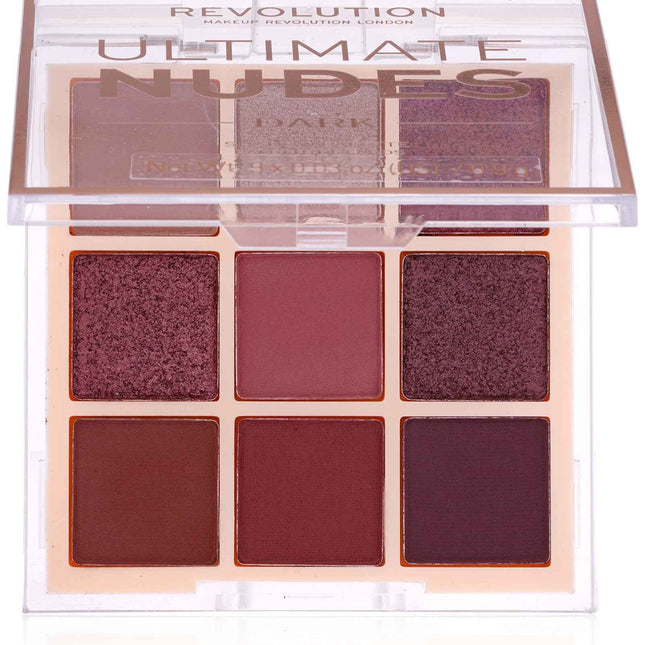 Makeup Revolution Ultimate Nudes – Eyeshadow Palette for Women, Dark, 9 Shades, 8.1 g