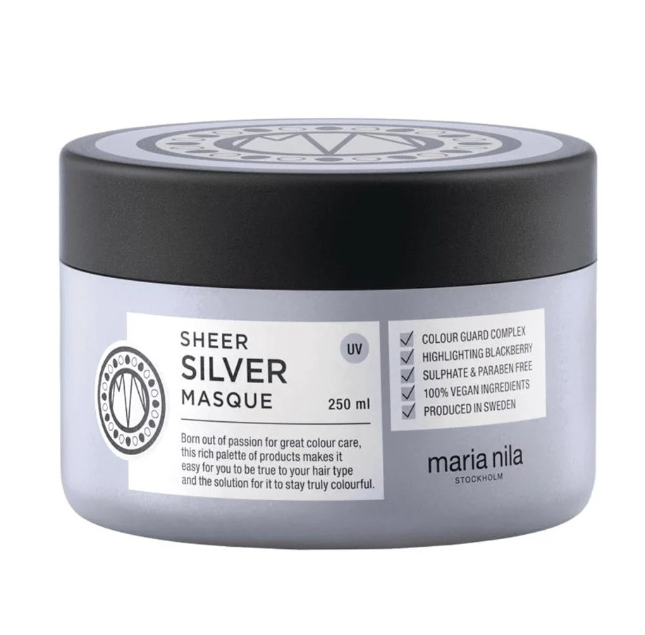 Maria Nila Sheer Silver Paraben-Free – Hair Treatment Cream Mask for Women, Moisturizing, 250 ml