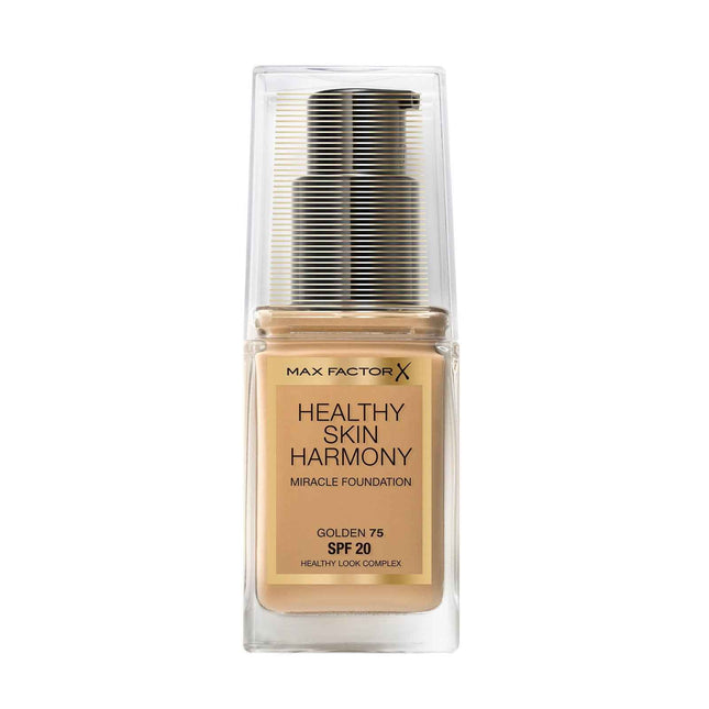 Max Factor Healthy Skin Harmony – Liquid Foundation for Women, 75, Golden, SPF 20, 30 ml