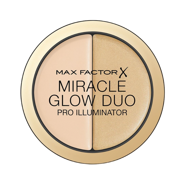 Max Factor Miracle Glow Duo Illuminating – Highlighter Powder for Women, 10, Light, 11 g