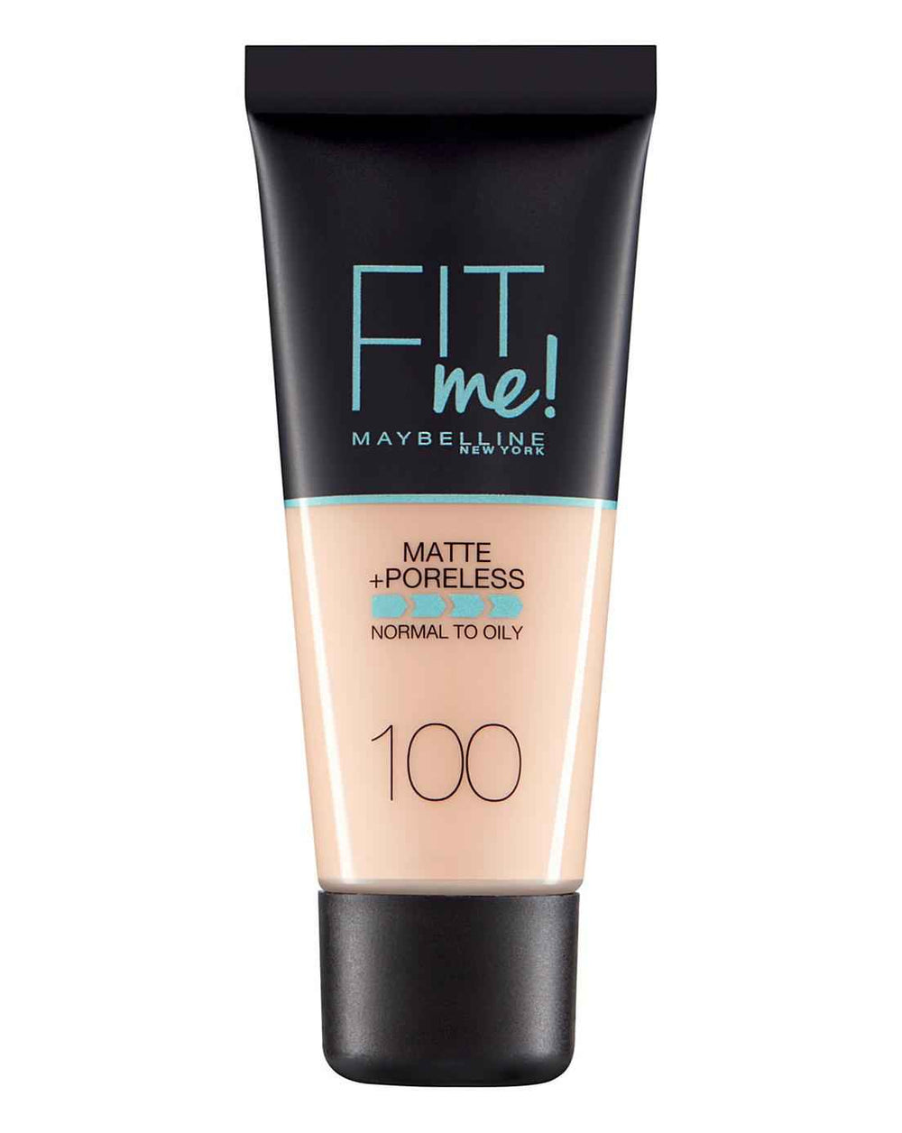 Maybelline Fit Me Matte + Poreless – Liquid Foundation for Women, 100, Warm Ivory, 30 ml