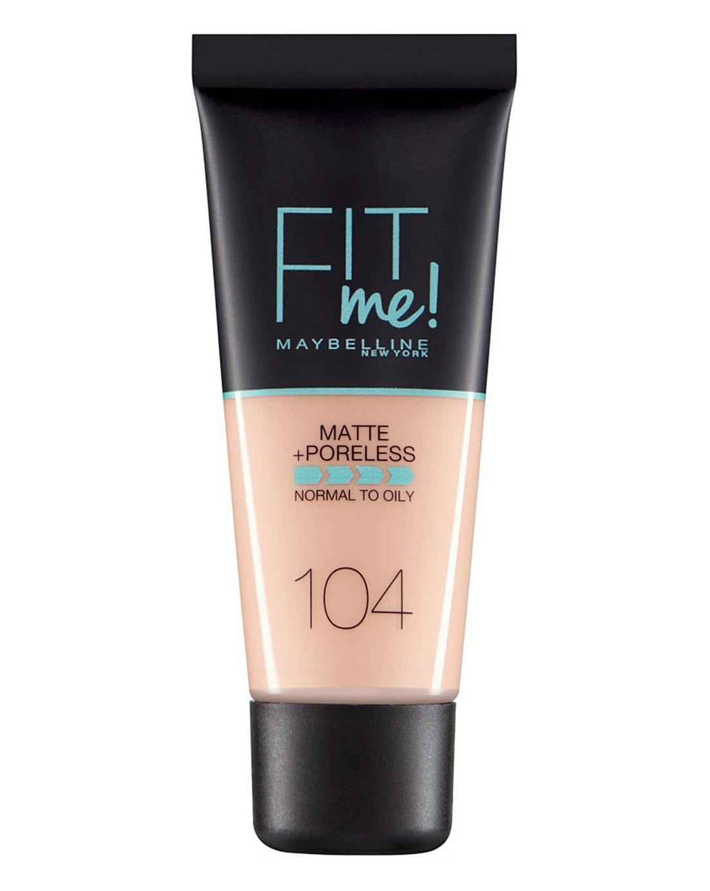 Maybelline Fit Me Matte + Poreless – Liquid Foundation for Women, 104, Soft Ivory, 30 ml