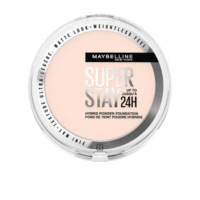 Maybelline Superstay 24H – Compact Foundation for Women, 03, Transparent, 9 g
