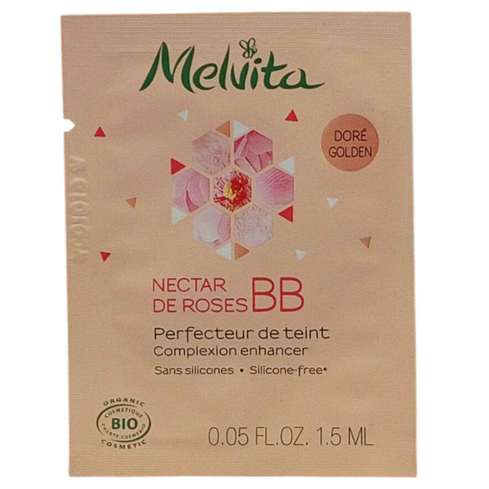 Melvita Nectar de Roses Organic Light Coverage – BB Cream for Women, Golden, 1.5 ml Sample