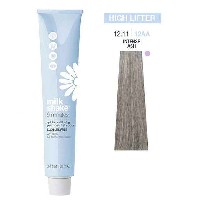 Milk Shake 9 Minutes SLS/SLES-Free – Permanent Hair Dye for Women, 12.1112AA Intense Ash, 100 ml