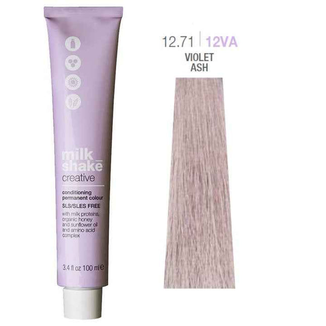 Milk Shake Creative SLS/SLES-Free – Permanent Hair Dye for Women, 12.7112VA Violet Ash, 100 ml