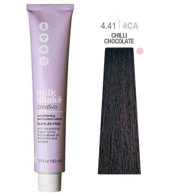 Milk Shake Creative SLS/SLES-Free – Permanent Hair Dye for Women, 4.414CA Chili Chocolate, 100 ml