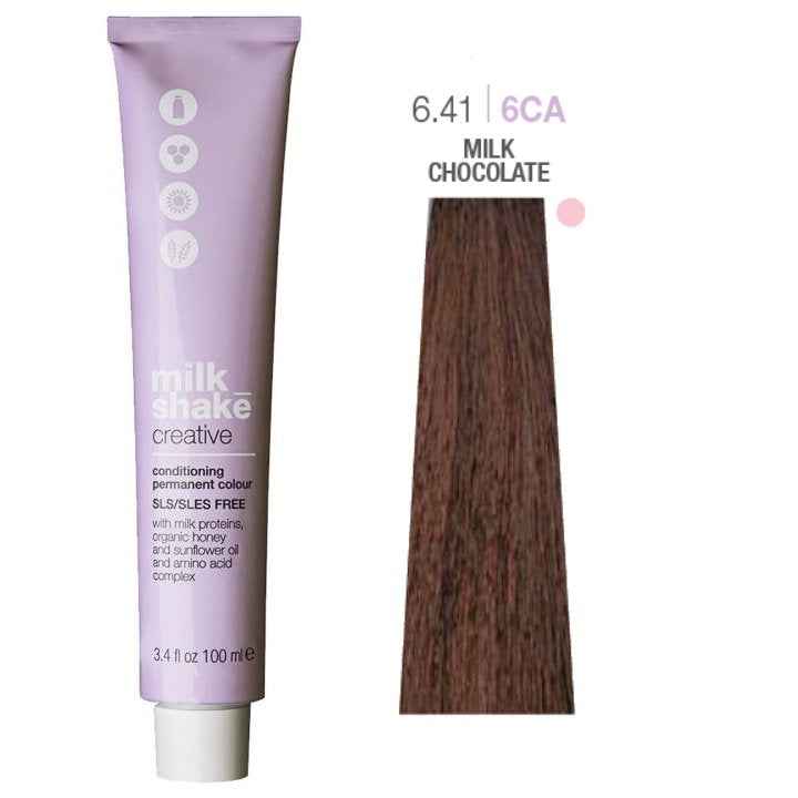 Milk Shake Creative SLS/SLES-Free – Permanent Hair Dye for Women, 6.416CA Milk Chocolate, 100 ml