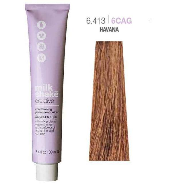 Milk Shake Creative SLS/SLES-Free – Permanent Hair Dye for Women, 6.4136CAG Havana, 100 ml