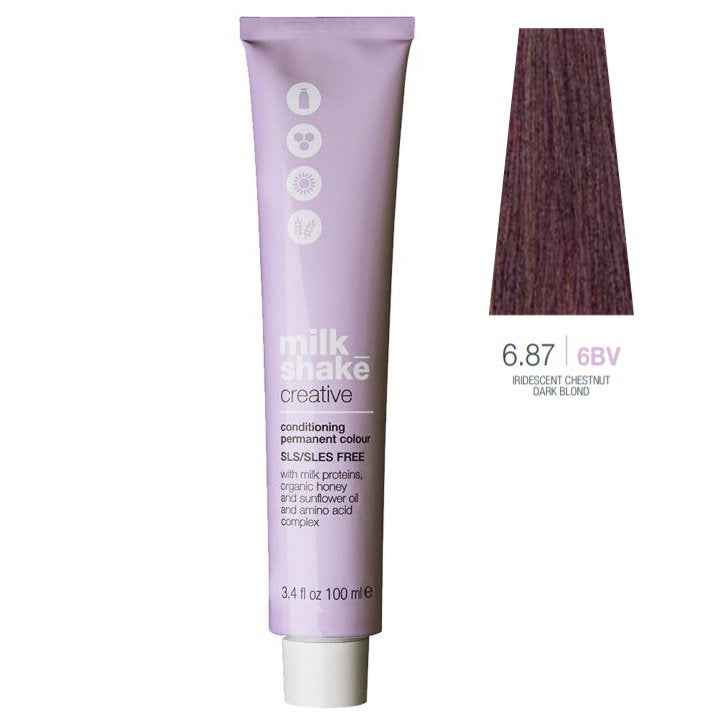 Milk Shake Creative SLS/SLES-Free – Permanent Hair Dye for Women, 6.876BV Iridescent Chestnut Dark Blond, 100 ml