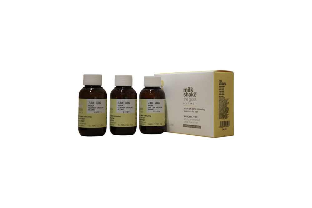 Milk Shake Set Trio Milk Shake Gloss – Demi-Permanent Hair Dye for Women, 7.837BG, 3 pcs, 60 ml