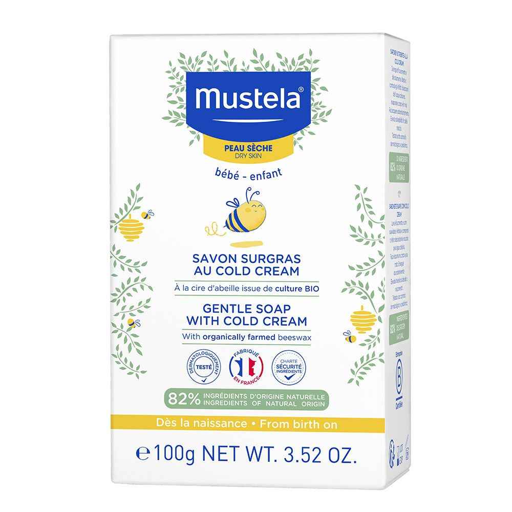 Mustela Cold Cream Natural Beeswax Gentle Cleansing – Soap Bar for Children, 100 g