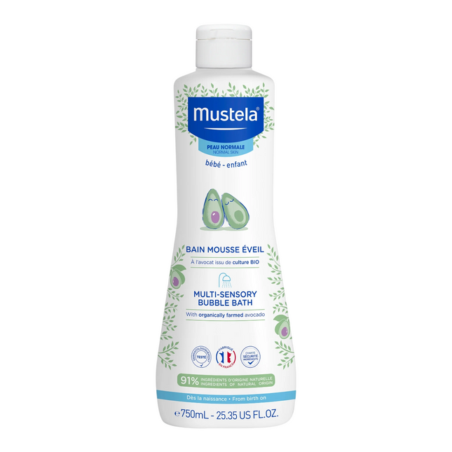 Mustela Multi-Sensory Avocado Cleansing – Shower Mousse for Children, 750 ml
