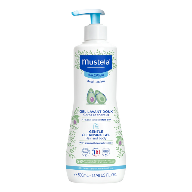 Mustela Avocado Gentle Cleansing – Cleansing Gel for Children, For Face & Hair, 500 ml