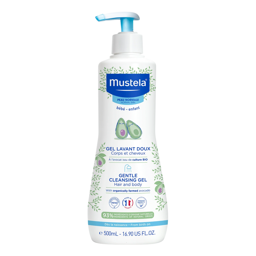 Mustela Avocado Gentle Cleansing – Cleansing Gel for Children, For Face & Hair, 500 ml