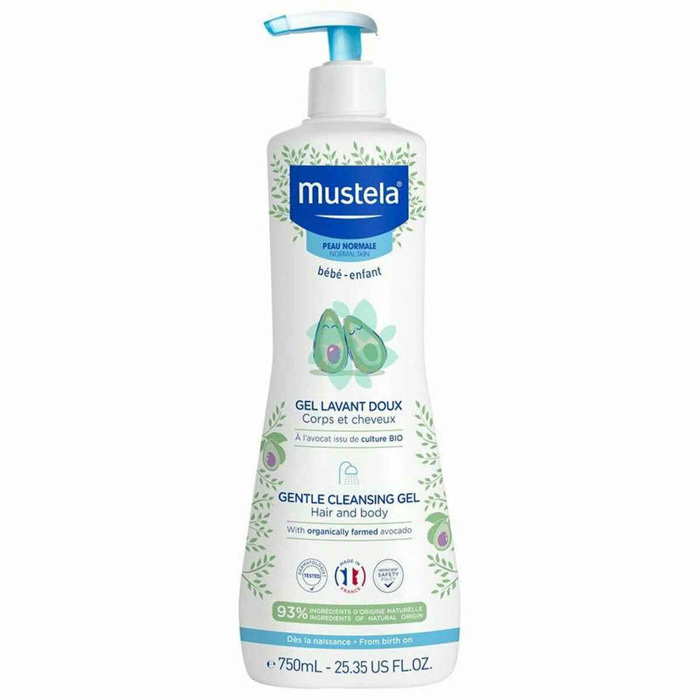Mustela Avocado Gentle Cleansing – Cleansing Gel for Children, For Face & Hair, 750 ml
