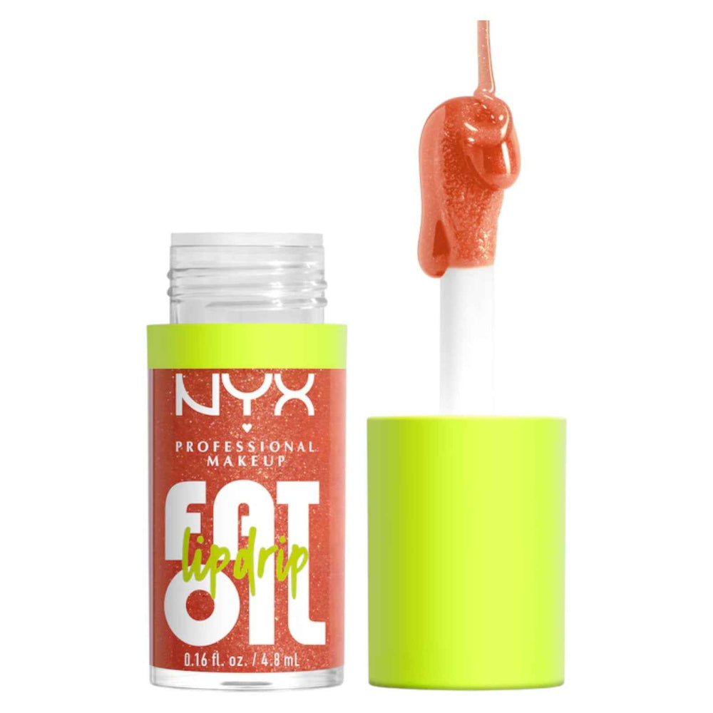 Nyx Fat Oil Lip Drip Vegan High-shine – Lip Oil for Women, Follow Back, 4.8 ml
