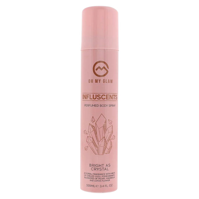 Oh My Glam Influscents Bright As Crystal – Body Spray for Women, Lotus Flower, 100 ml