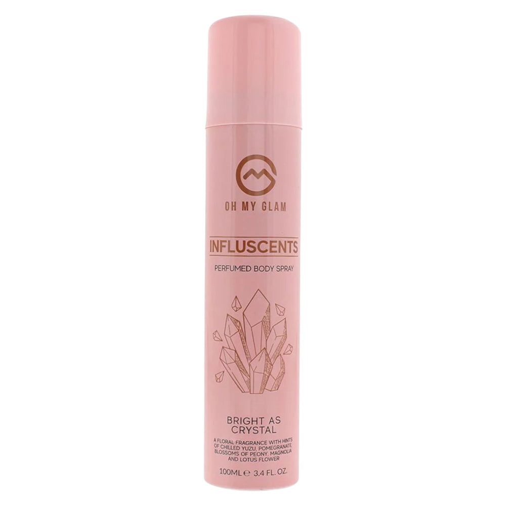 Oh My Glam Influscents Bright As Crystal – Body Spray for Women, Lotus Flower, 100 ml