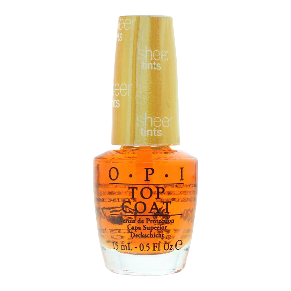 Opi Top Coat – Nail Polish for Women, I'm Never Amberrassed, 15 ml