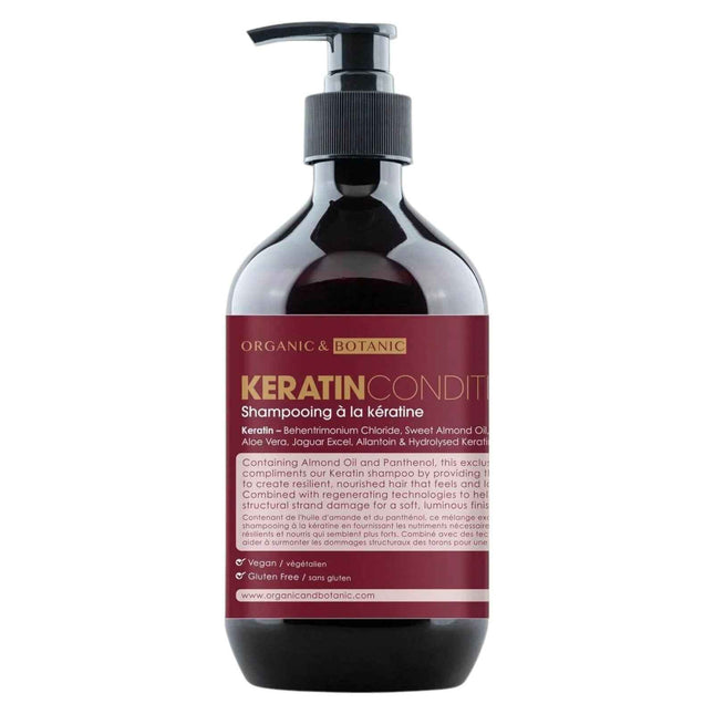 Organic & Botanic Keratin – Hair Treatment Conditioner Unisex, Cleansing and Conditioning, All Hair Types, 500 ml