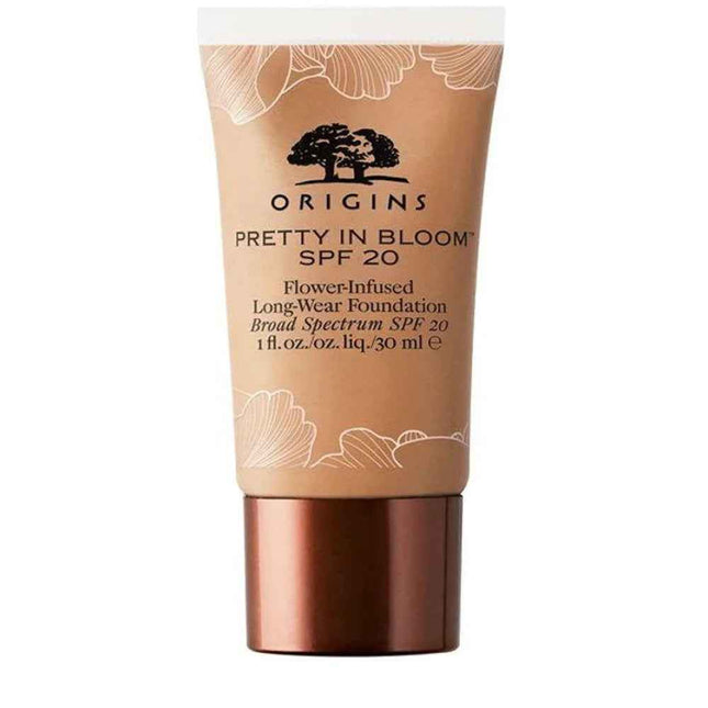 Origins Pretty In Bloom Long Wearing – Cream Foundation for Women, 500, Medium Deep Warm, SPF 20, 30 ml