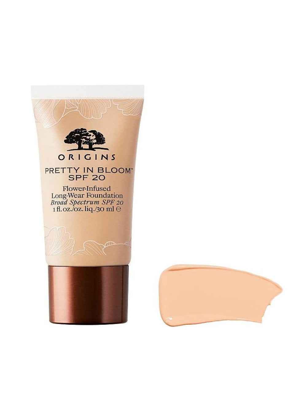 Origins Pretty In Bloom Long Wearing – Cream Foundation for Women, 540, Medium Deep Golden Warm, SPF 20, 30 ml