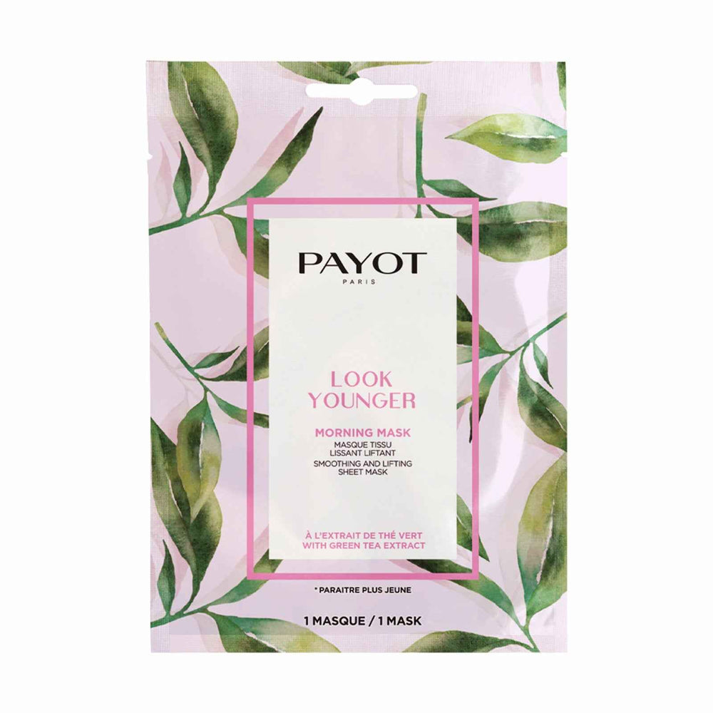 Payot Look Younger Green Tea Smoothing & Lifting – Sheet Mask for Women, For Face, Morning, 19 ml