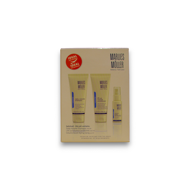 Marlies Moller Perfect Volume Set Marlies Moller: Daily Volume – Hair Shampoo Unisex, 100 ml + Lift-Up, Hair Conditioner, For Volume, 100 ml + Volume, Hair Spray, For Styling, 30 ml
