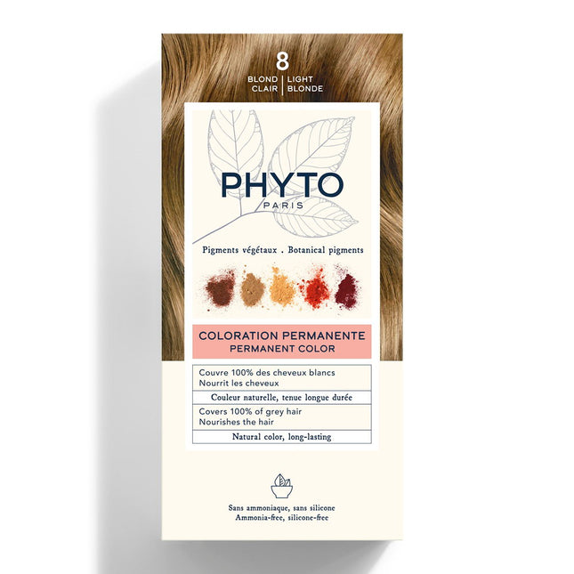 Phyto Color – Permanent Hair Dye Unisex, 8 Light Blonde, 50 ml